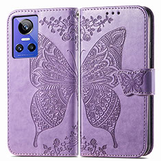 Leather Case Stands Butterfly Flip Cover Holder for Realme GT Neo3 5G Clove Purple