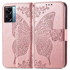 Leather Case Stands Butterfly Flip Cover Holder for Realme Narzo 50 5G Pink