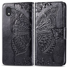 Leather Case Stands Butterfly Flip Cover Holder for Samsung Galaxy A01 Core Black