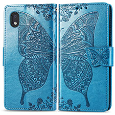 Leather Case Stands Butterfly Flip Cover Holder for Samsung Galaxy A01 Core Blue