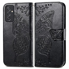 Leather Case Stands Butterfly Flip Cover Holder for Samsung Galaxy A05s Black