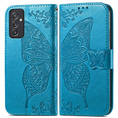 Leather Case Stands Butterfly Flip Cover Holder for Samsung Galaxy A05s Blue