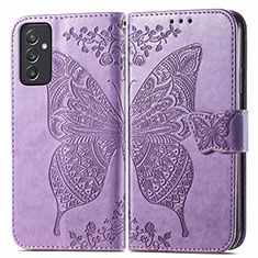 Leather Case Stands Butterfly Flip Cover Holder for Samsung Galaxy A05s Clove Purple