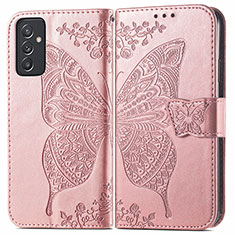 Leather Case Stands Butterfly Flip Cover Holder for Samsung Galaxy A05s Pink