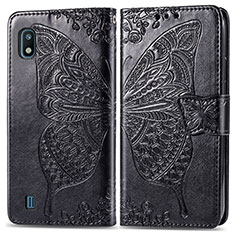 Leather Case Stands Butterfly Flip Cover Holder for Samsung Galaxy A10 Black