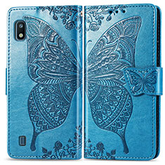 Leather Case Stands Butterfly Flip Cover Holder for Samsung Galaxy A10 Blue