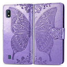 Leather Case Stands Butterfly Flip Cover Holder for Samsung Galaxy A10 Clove Purple