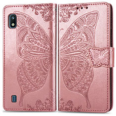 Leather Case Stands Butterfly Flip Cover Holder for Samsung Galaxy A10 Pink