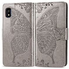 Leather Case Stands Butterfly Flip Cover Holder for Samsung Galaxy A10e Gray