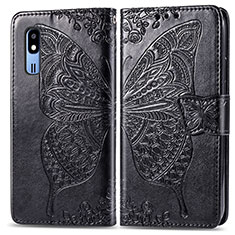 Leather Case Stands Butterfly Flip Cover Holder for Samsung Galaxy A2 Core A260F A260G Black
