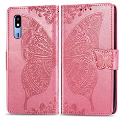 Leather Case Stands Butterfly Flip Cover Holder for Samsung Galaxy A2 Core A260F A260G Hot Pink