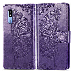 Leather Case Stands Butterfly Flip Cover Holder for Samsung Galaxy A2 Core A260F A260G Purple