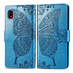 Leather Case Stands Butterfly Flip Cover Holder for Samsung Galaxy A20 SC-02M SCV46 Blue