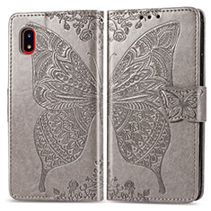 Leather Case Stands Butterfly Flip Cover Holder for Samsung Galaxy A20 SC-02M SCV46 Gray