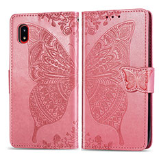 Leather Case Stands Butterfly Flip Cover Holder for Samsung Galaxy A20 SC-02M SCV46 Hot Pink