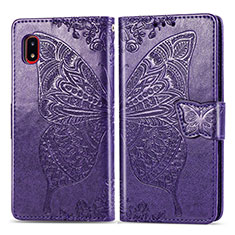 Leather Case Stands Butterfly Flip Cover Holder for Samsung Galaxy A20 SC-02M SCV46 Purple