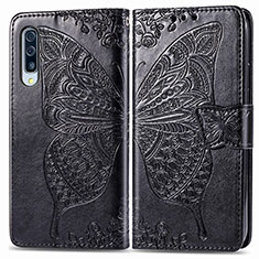 Leather Case Stands Butterfly Flip Cover Holder for Samsung Galaxy A30S Black