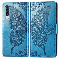 Leather Case Stands Butterfly Flip Cover Holder for Samsung Galaxy A30S Blue