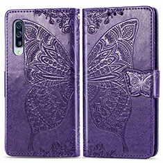 Leather Case Stands Butterfly Flip Cover Holder for Samsung Galaxy A30S Purple