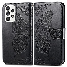 Leather Case Stands Butterfly Flip Cover Holder for Samsung Galaxy A33 5G Black
