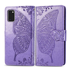 Leather Case Stands Butterfly Flip Cover Holder for Samsung Galaxy A41 Clove Purple