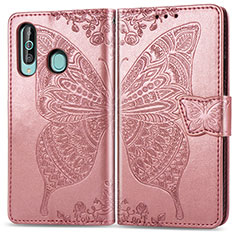 Leather Case Stands Butterfly Flip Cover Holder for Samsung Galaxy A60 Pink