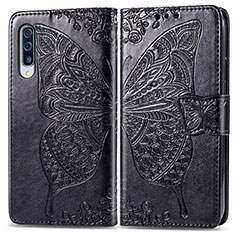 Leather Case Stands Butterfly Flip Cover Holder for Samsung Galaxy A70 Black