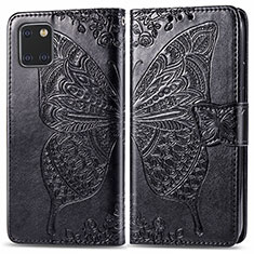 Leather Case Stands Butterfly Flip Cover Holder for Samsung Galaxy A81 Black
