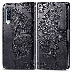 Leather Case Stands Butterfly Flip Cover Holder for Samsung Galaxy A90 5G Black