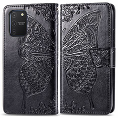 Leather Case Stands Butterfly Flip Cover Holder for Samsung Galaxy A91 Black
