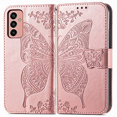 Leather Case Stands Butterfly Flip Cover Holder for Samsung Galaxy F13 4G Pink