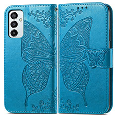 Leather Case Stands Butterfly Flip Cover Holder for Samsung Galaxy F23 5G Blue