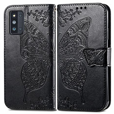 Leather Case Stands Butterfly Flip Cover Holder for Samsung Galaxy F52 5G Black