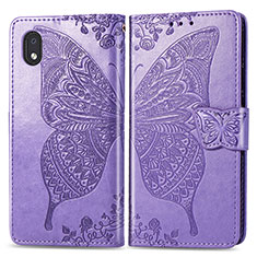 Leather Case Stands Butterfly Flip Cover Holder for Samsung Galaxy M01 Core Clove Purple