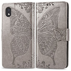 Leather Case Stands Butterfly Flip Cover Holder for Samsung Galaxy M01 Core Gray