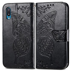 Leather Case Stands Butterfly Flip Cover Holder for Samsung Galaxy M02 Black