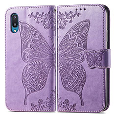 Leather Case Stands Butterfly Flip Cover Holder for Samsung Galaxy M02 Clove Purple