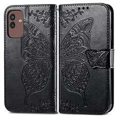 Leather Case Stands Butterfly Flip Cover Holder for Samsung Galaxy M13 5G Black