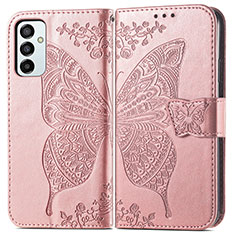 Leather Case Stands Butterfly Flip Cover Holder for Samsung Galaxy M23 5G Pink