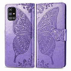 Leather Case Stands Butterfly Flip Cover Holder for Samsung Galaxy M31s Clove Purple