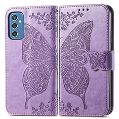 Leather Case Stands Butterfly Flip Cover Holder for Samsung Galaxy M52 5G Clove Purple