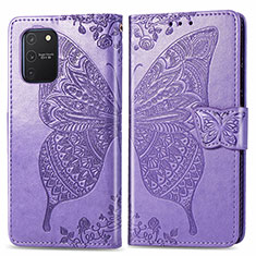 Leather Case Stands Butterfly Flip Cover Holder for Samsung Galaxy M80S Clove Purple