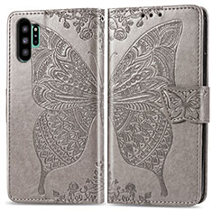 Leather Case Stands Butterfly Flip Cover Holder for Samsung Galaxy Note 10 Plus 5G Gray