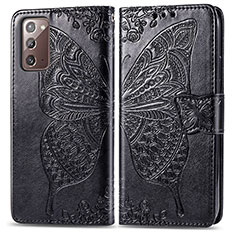 Leather Case Stands Butterfly Flip Cover Holder for Samsung Galaxy Note 20 5G Black