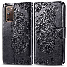 Leather Case Stands Butterfly Flip Cover Holder for Samsung Galaxy S20 FE 5G Black