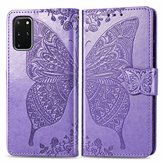 Leather Case Stands Butterfly Flip Cover Holder for Samsung Galaxy S20 Plus 5G Clove Purple