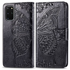Leather Case Stands Butterfly Flip Cover Holder for Samsung Galaxy S20 Plus Black