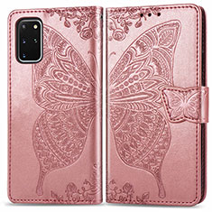 Leather Case Stands Butterfly Flip Cover Holder for Samsung Galaxy S20 Plus Pink
