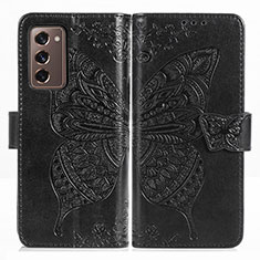 Leather Case Stands Butterfly Flip Cover Holder for Samsung Galaxy Z Fold2 5G Black