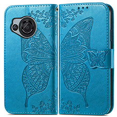 Leather Case Stands Butterfly Flip Cover Holder for Sharp Aquos R8 Blue
